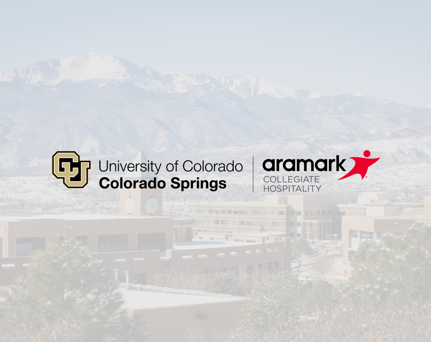 Logos of Aramark and the University of Colorado Colorado Springs.